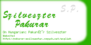 szilveszter pakurar business card